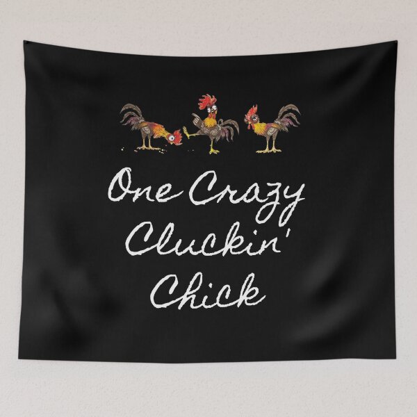 Item preview, One Crazy Cluckin Chick Funny Chicken Pun designed and sold by TheButtonCrew.