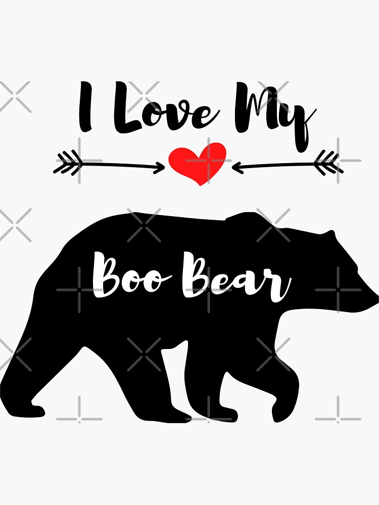 "I Love My Boo Bear " Sticker for Sale by tarkaittisak Redbubble