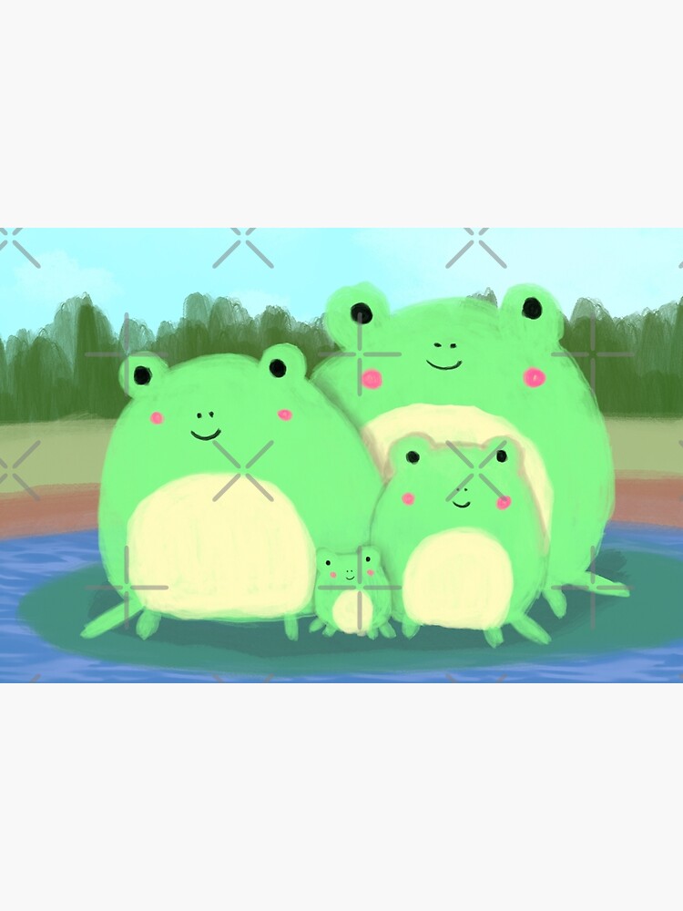 Disover Froggy Family on a Lily Pad Bath Mat