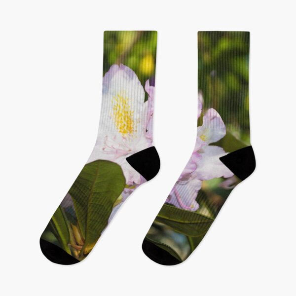 Item preview, white, yellow, pink, large rhododendron flower designed and sold by nataliavavilina.