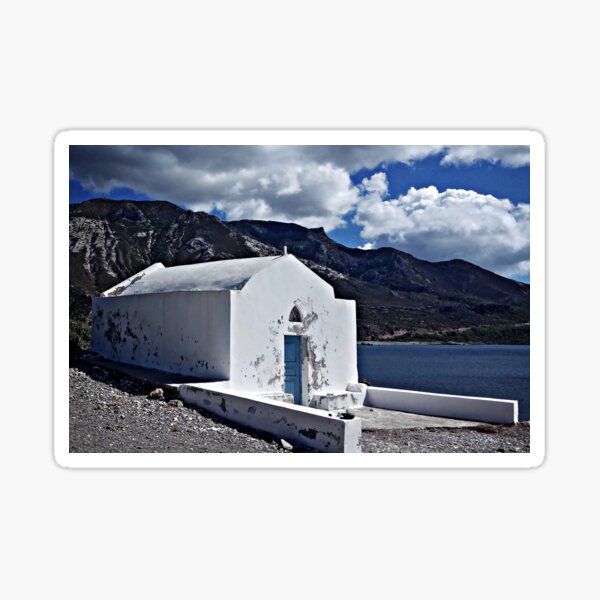 White Greek Church Sticker