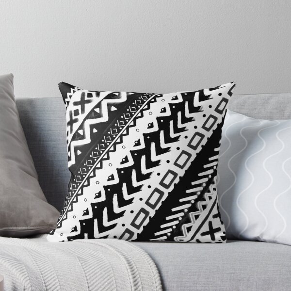 Item preview, TRIBAL DIAGONAL BLACK AND WHITE PATTERN PAINTED MULTI MEDIA designed and sold by AEJdesign.