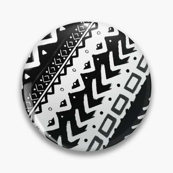 Item preview, TRIBAL DIAGONAL BLACK AND WHITE PATTERN PAINTED MULTI MEDIA designed and sold by AEJdesign.