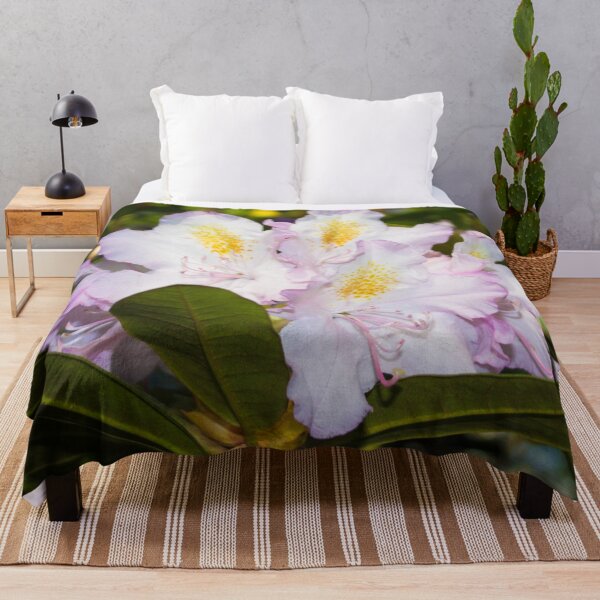 Item preview, white, yellow, pink, large rhododendron flower designed and sold by nataliavavilina.
