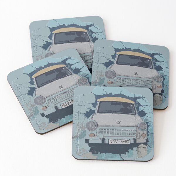 Item preview, Trabant car on berlin wall designed and sold by houdi takes the wheel.