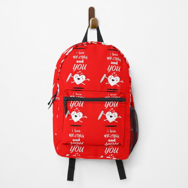 Item preview, I Love Writing and You on Red. Writer Valentine's Day Gift. designed and sold by novelteemerch.