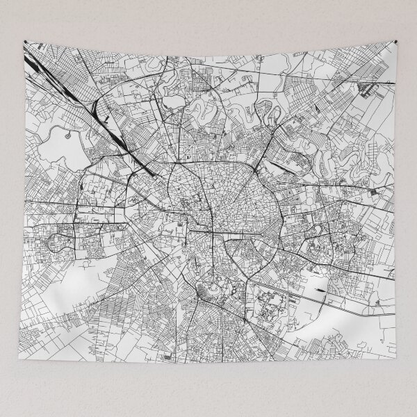 Item preview, Bucharest White Map designed and sold by multiplicitymap.