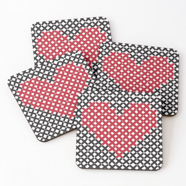 Item preview, Cross-stitch Hearts designed and sold by PeachPaisleyPro.