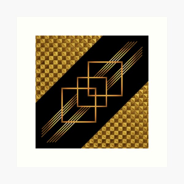 Artikel-Vorschau von Art Deco Schwarz und Gold Metallic Geometrisch, designt und verkauft von SloganExpress.