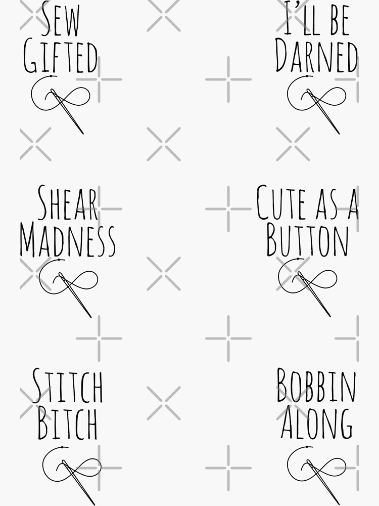 "Sewing Puns Sticker Pack" Sticker for Sale by tristahx Redbubble