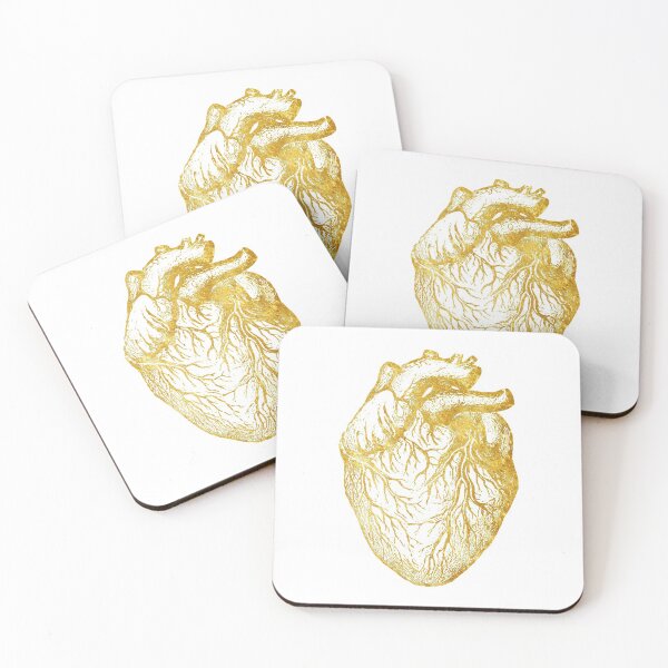 Item preview, Anatomical heart of gold (on white) designed and sold by DotorEaon.