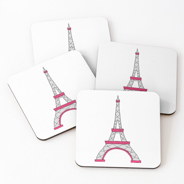 Item preview, Grey and Hot Pink Eiffel Tower designed and sold by passionatelyem.