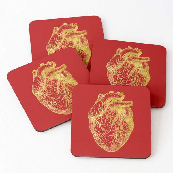 Item preview, Anatomical heart of gold (on red) designed and sold by DotorEaon.