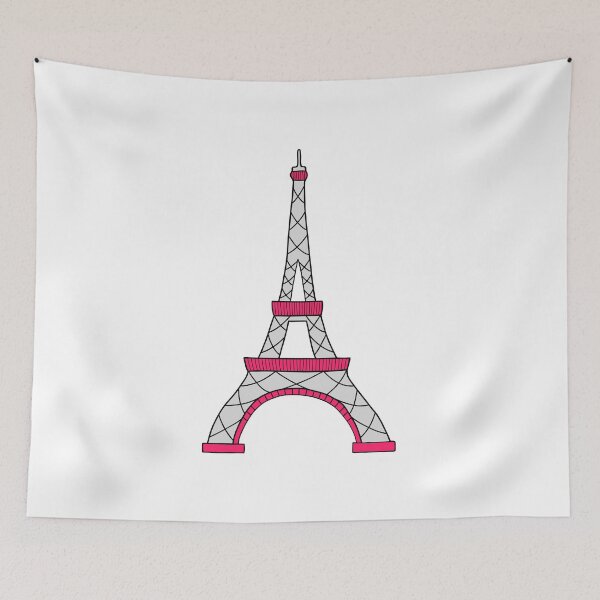 Item preview, Grey and Hot Pink Eiffel Tower designed and sold by passionatelyem.
