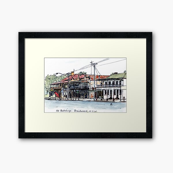 Australian Scene - Historic buildings, Braidwood, NSW, Aus. Framed Art Print