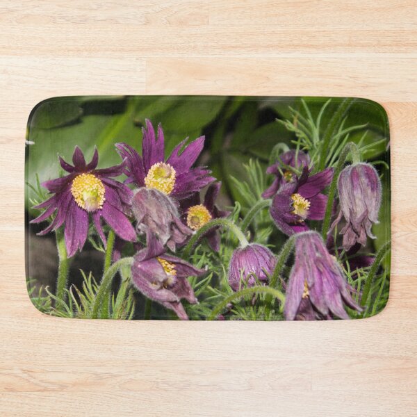 Item preview, purple bell flowers with yellow centers on a background of green foliage designed and sold by nataliavavilina.