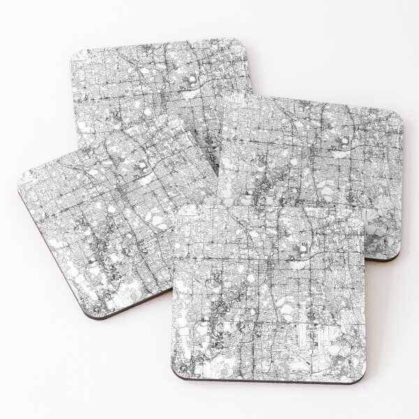 Item preview, Orlando White Map designed and sold by multiplicitymap.