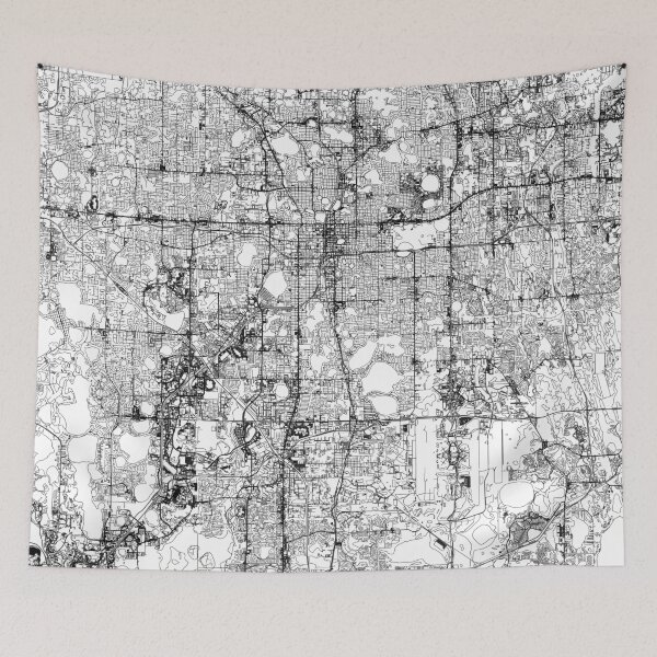 Item preview, Orlando White Map designed and sold by multiplicitymap.