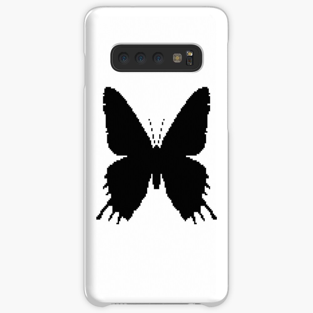 8-bit Simplex pixel Black butterfly Case & Skin for Samsung Galaxy