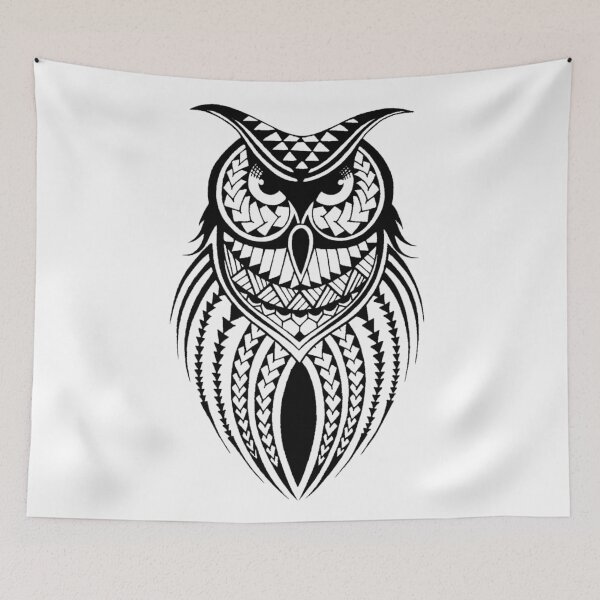 Item preview, Polynesian tribal owl designed and sold by attracdionz.
