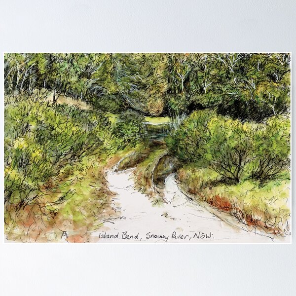 Item preview, Escena australiana - Island Bend, Snowy River, NSW, Aus. designed and sold by Anne Huth.
