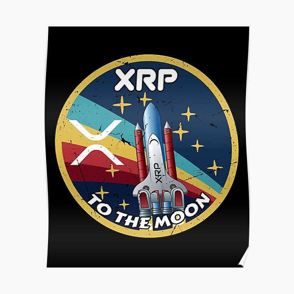 Ripple XRP Cryptocurrency Space Badge  Poster