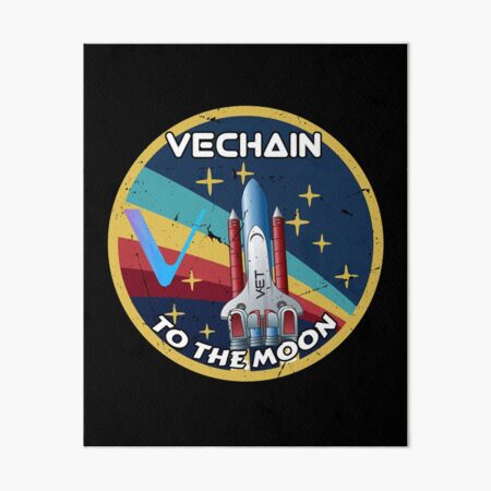 Artikel-Vorschau von VeChain VET Kryptowährungs-Weltraumabzeichen, designt und verkauft von Bitcoin-Fashion.