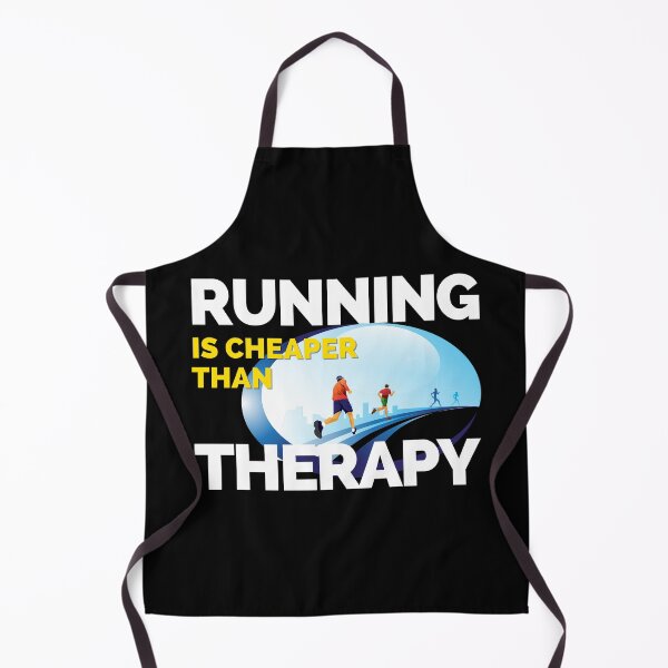 Item preview, RUNNING IS CHEAPER THAN THERAPY WITH 4 MALE RUNNING ON STREET designed and sold by ARUN VASWANI.