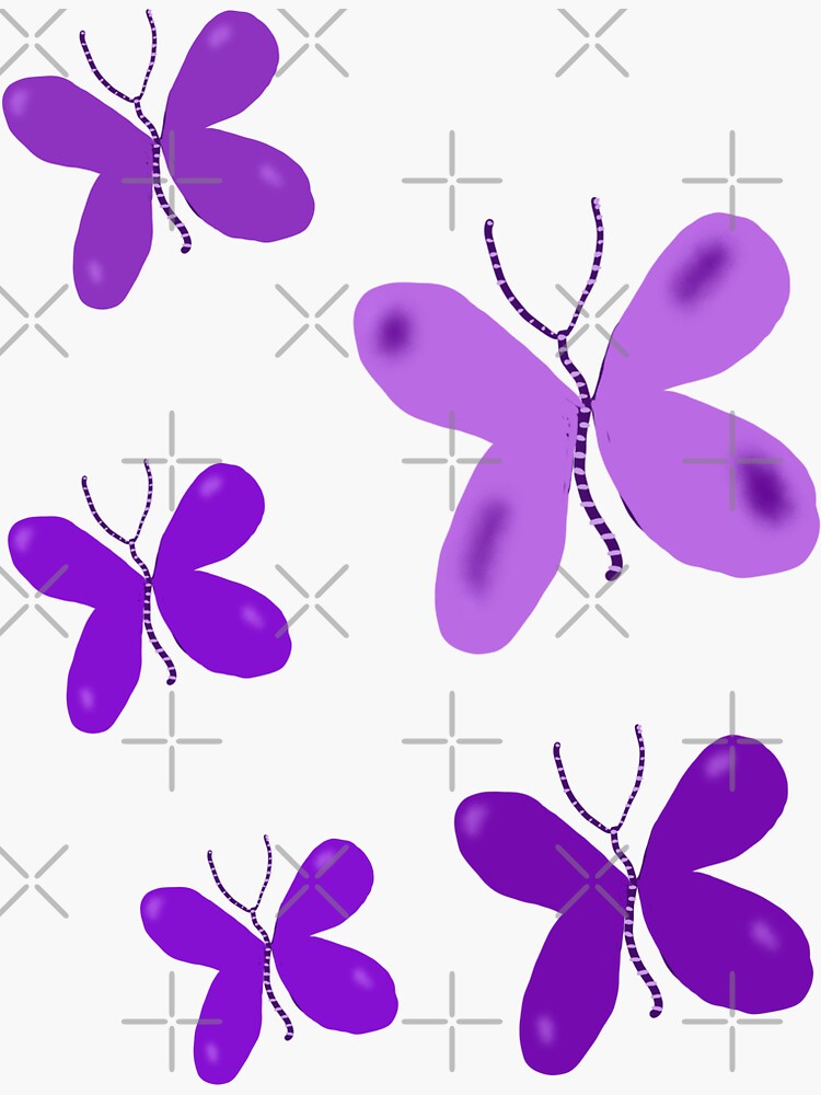 " Purple butterfly emoji sticker pack" Sticker for Sale by