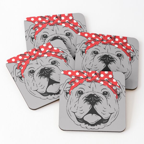 Item preview, Bulldog With Bandana Headband Dog Lover designed and sold by MarvaDiaz.