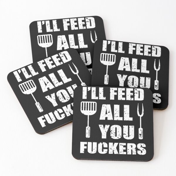 Item preview, BBQ Dad Joke Ill Feed All You Fuckers Barbecue Cookout Chef designed and sold by SusanneVogler.