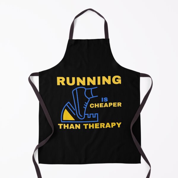 Item preview, RUNNING IS CHEAPER THAN THERAPY WITH LINEAR ICON OF RUN designed and sold by ARUN VASWANI.