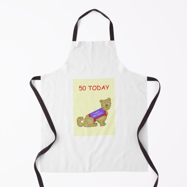 Item preview, 50th Birthday Cute Cartoon Terrier Dog in a Coat designed and sold by KateTaylor.