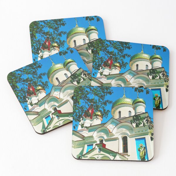 Item preview, Orthodox church with shining domes on a bright summer day  designed and sold by helenkaiy.