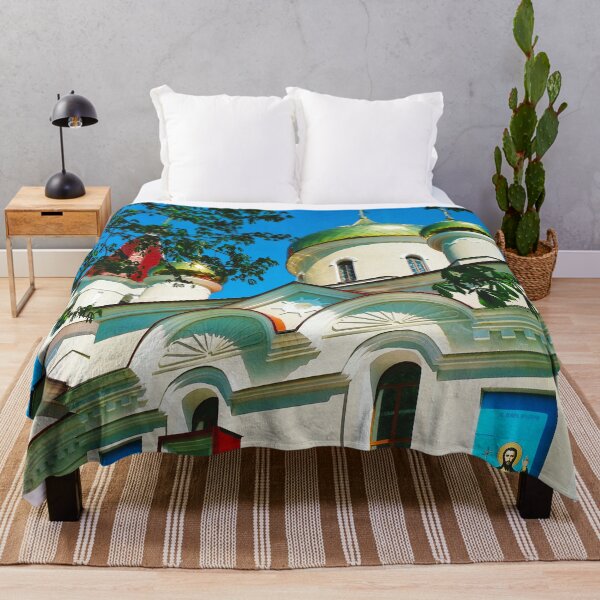 Item preview, Orthodox church with shining domes on a bright summer day designed and sold by helenkaiy.