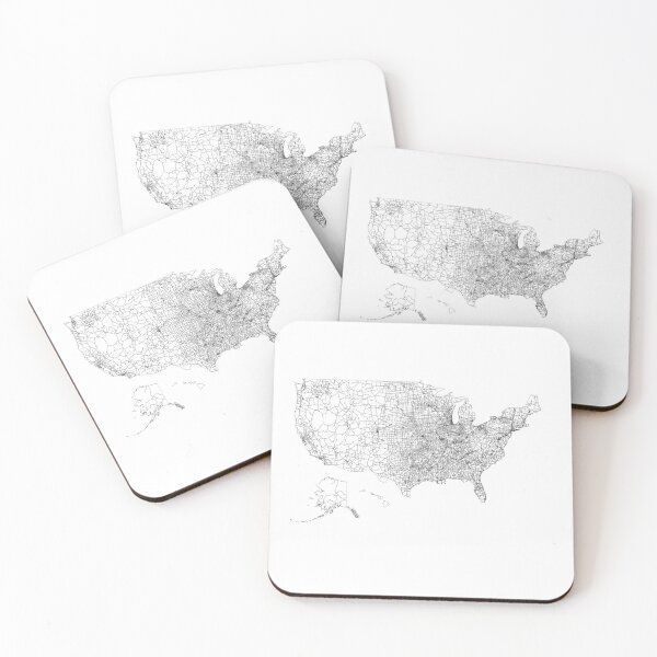 Item preview, United States Of America White Map designed and sold by multiplicitymap.