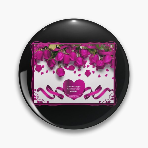 Item preview, Happy Valentine’s Day! Pink Roses (on Black) designed and sold by PawsitiveMum.