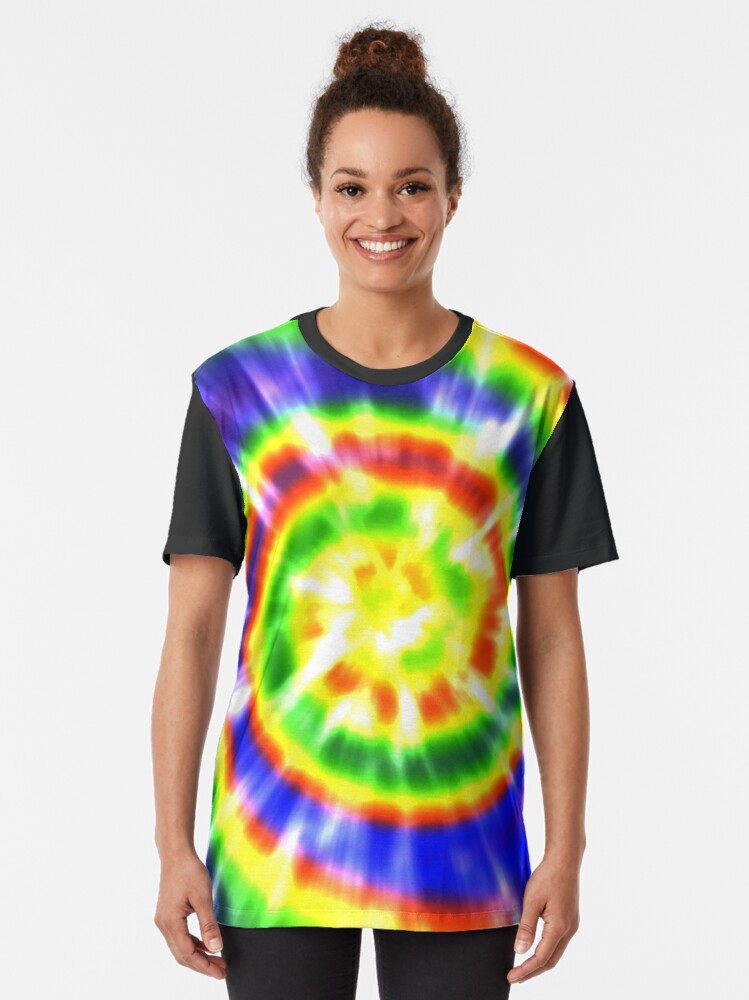 Tie dye shirt hot sale red blue yellow