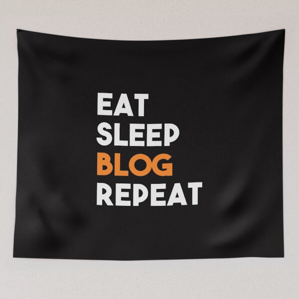 Item preview, Eat Sleep Blog Repeat - Content Creator Blogging online news writing designed and sold by Alaadin Bendali Braham.