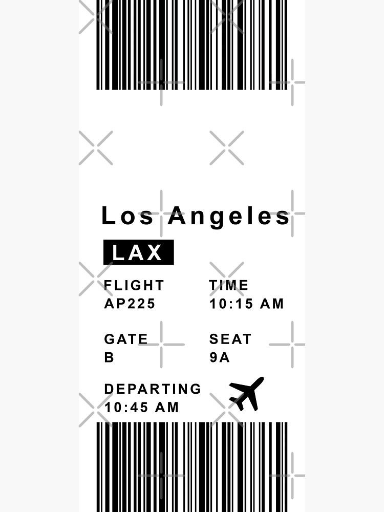 Los Angeles Boarding Pass United States Destination Ticket Sticker By Aestheticpack Redbubble