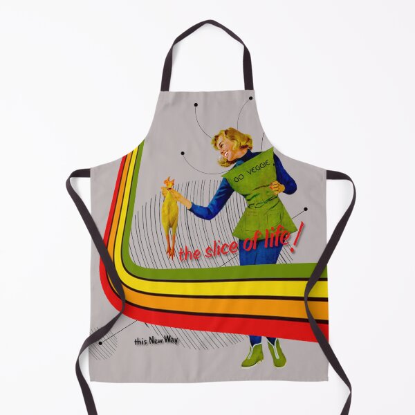 Item preview, Retro Style Collage Vegetarian Girl with Rainbow and Chicken designed and sold by KALEIDOSCOPE UK.