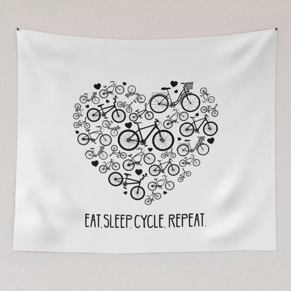Item preview, Bicycle Heart Black White designed and sold by catsandmore.