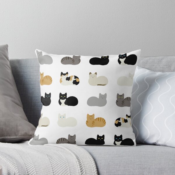 Item preview, Cat Loaf 2 - White Ground Grid Print designed and sold by patternandcraft.