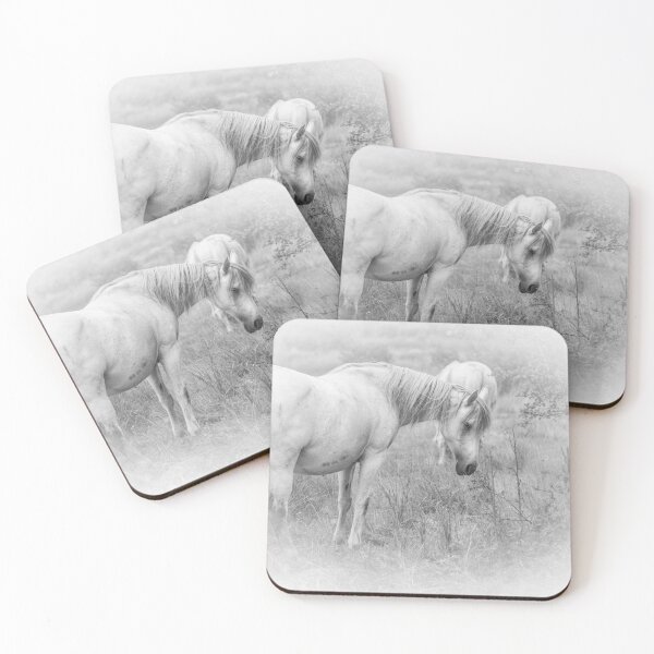 Item preview, White horse grazing designed and sold by Ingo Gerlach.