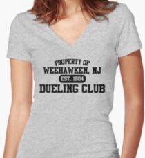 Property of Weehawken NJ Dueling Club Women's Fitted V-Neck T-Shirt