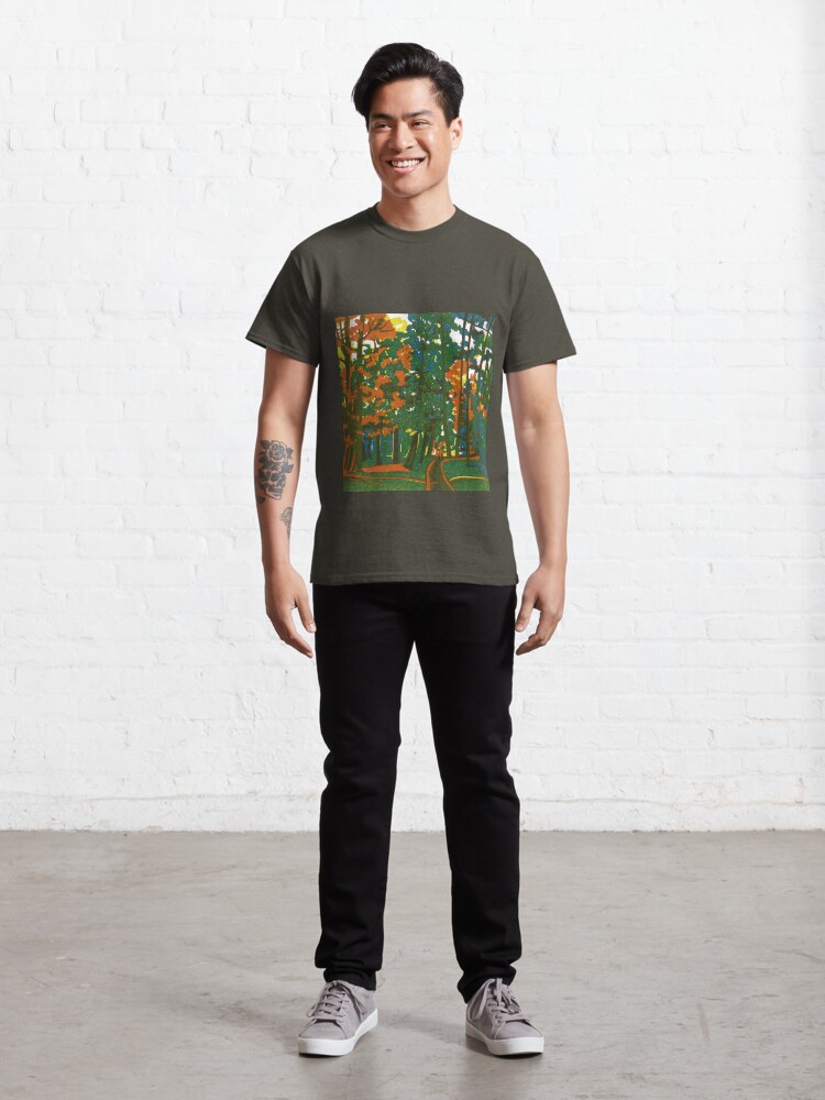 Alternate view of Bournemouth Gardens - Original linocut by Francesca Whetnall Classic T-Shirt