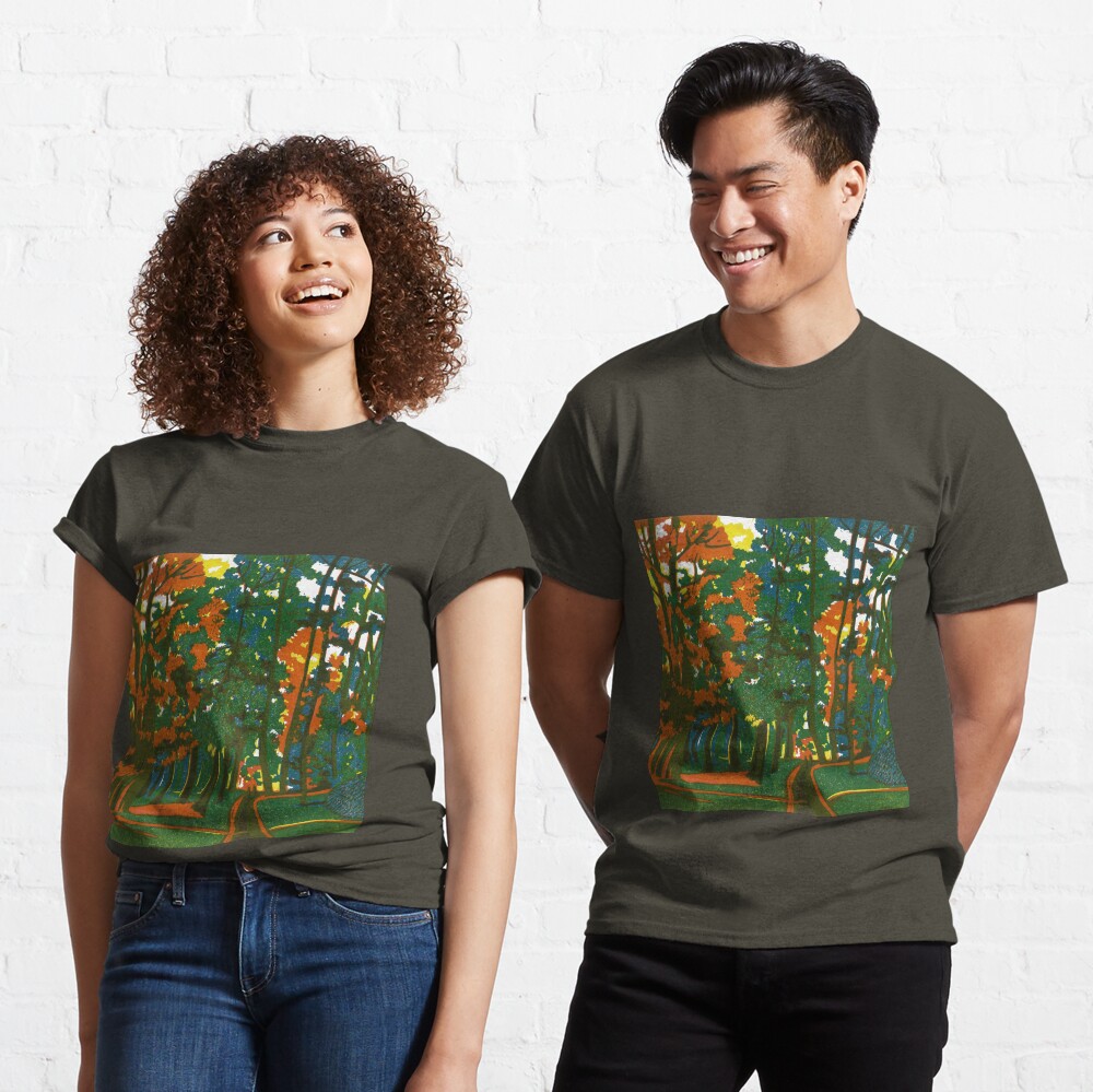 Bournemouth Gardens - Original linocut by Francesca Whetnall Classic T-Shirt