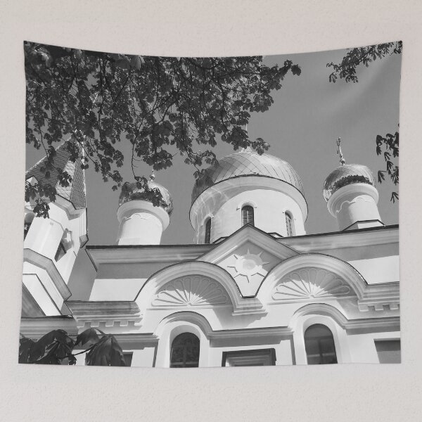 Item preview, Orthodox church with shining domes on a bright summer day  designed and sold by helenkaiy.
