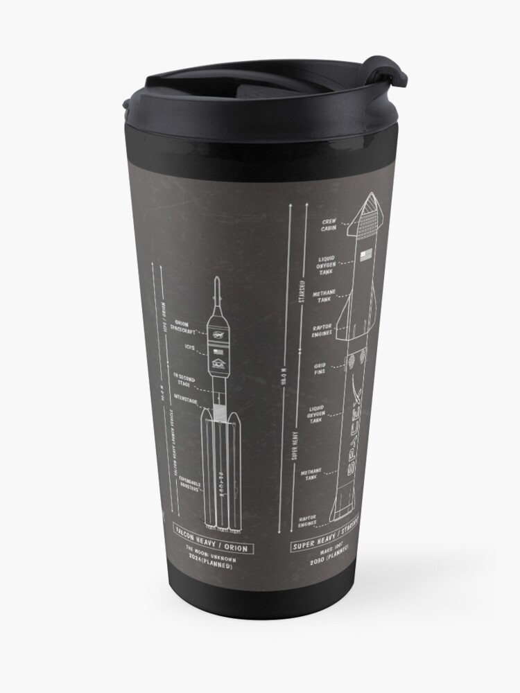 "SPACEX Rockets (Blackboard)" Travel Mug by BGALAXY Redbubble