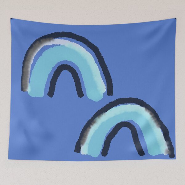 Item preview, Double blue rainbow watercolor designed and sold by mariagram17.